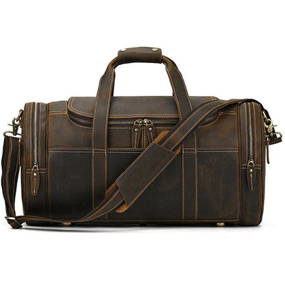 Classic Leather Weekender Duffle Bag