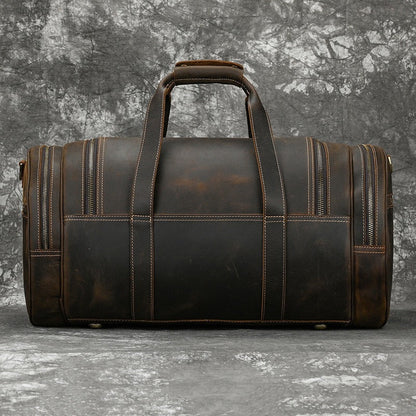 Classic Leather Weekender Duffle Bag