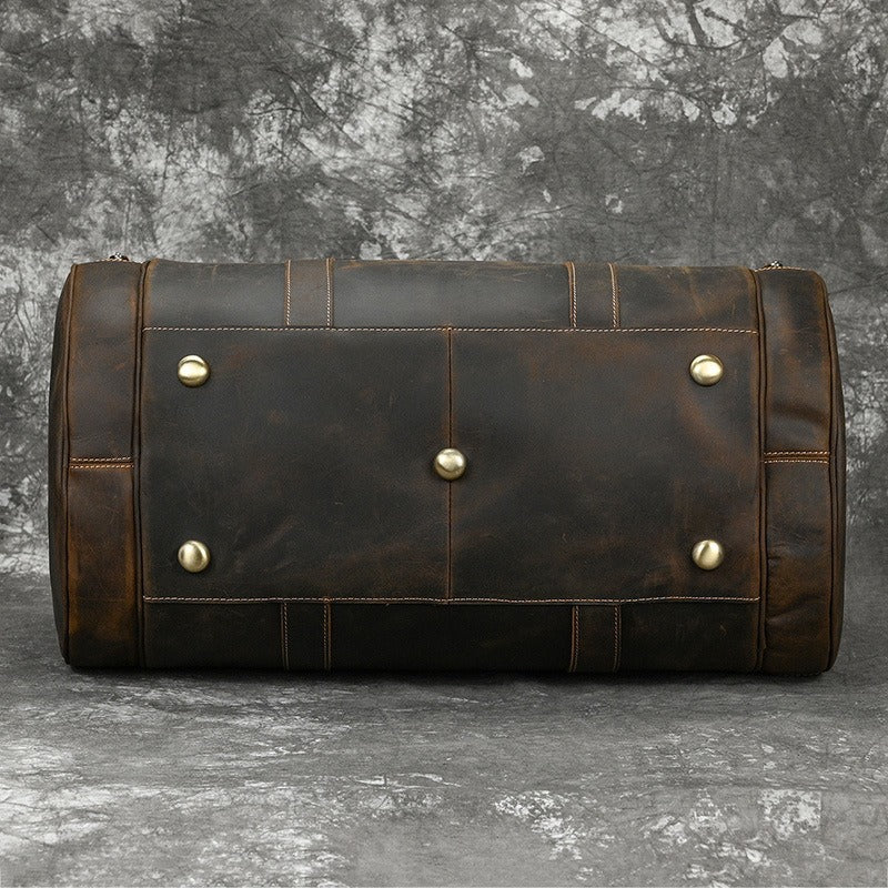 Classic Leather Weekender Duffle Bag