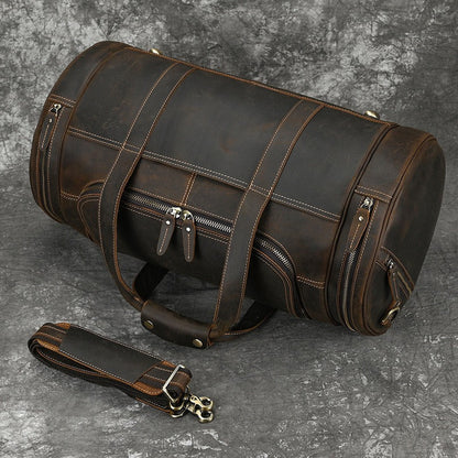 Classic Leather Weekender Duffle Bag