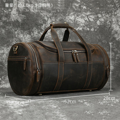 Classic Leather Weekender Duffle Bag