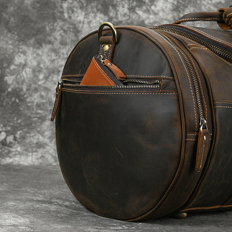 Classic Leather Weekender Duffle Bag