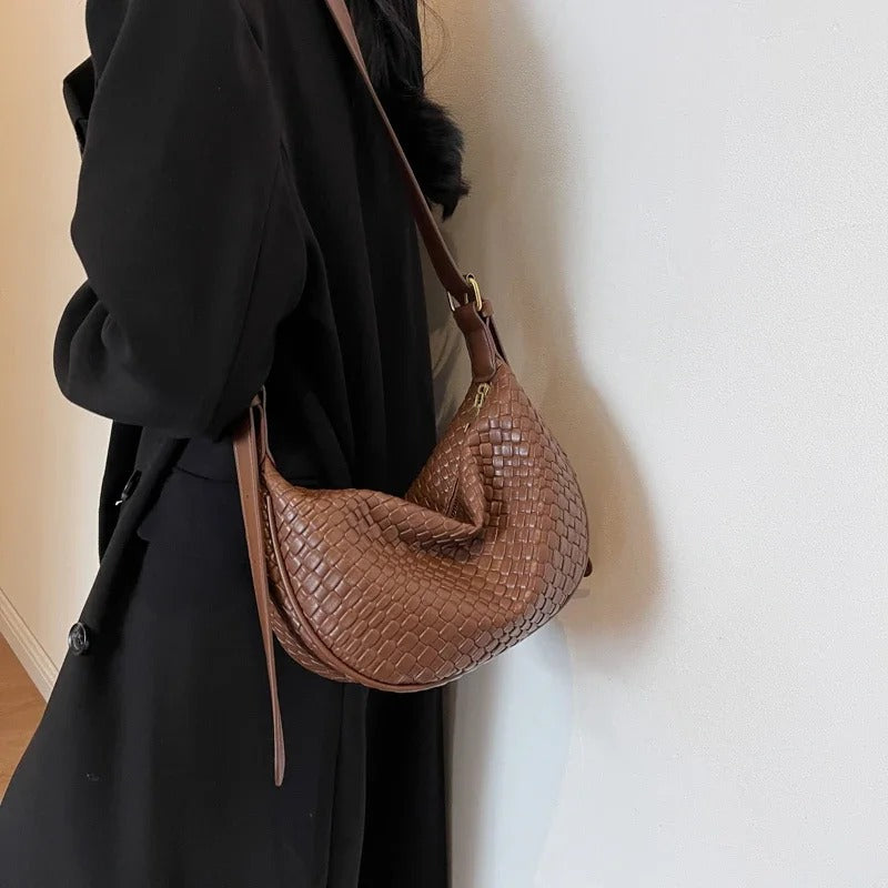 Woven Half Moon Bag