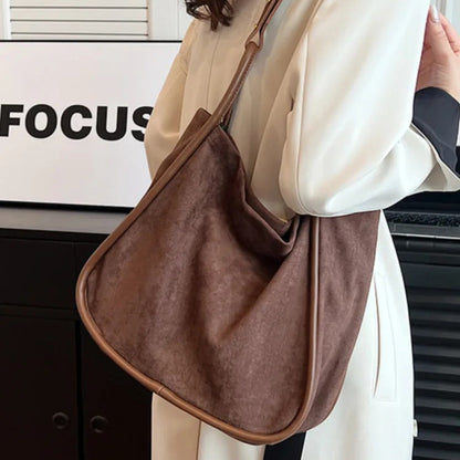 Suede Large Handle Tote