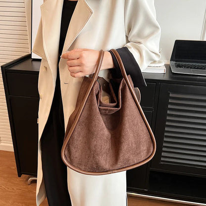 Suede Large Handle Tote