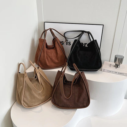 Suede Large Handle Tote