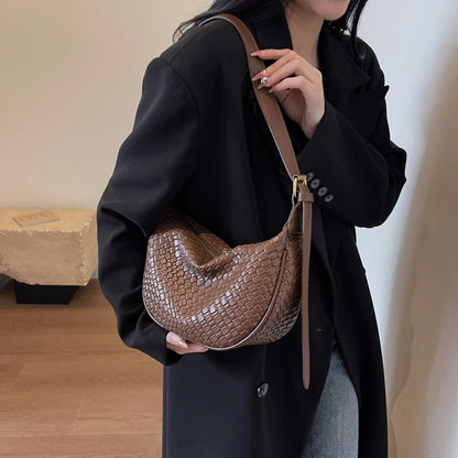 Woven Half Moon Bag