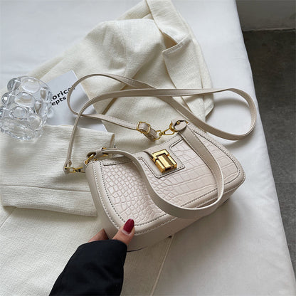 Alexis Croc Embossed Shoulder Bag