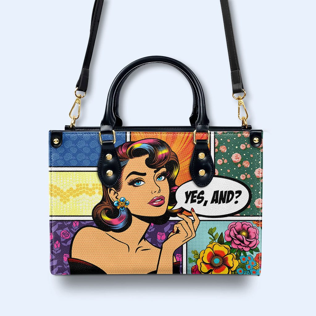 Yes And? - Personalized Custom Leather Handbag - DB06