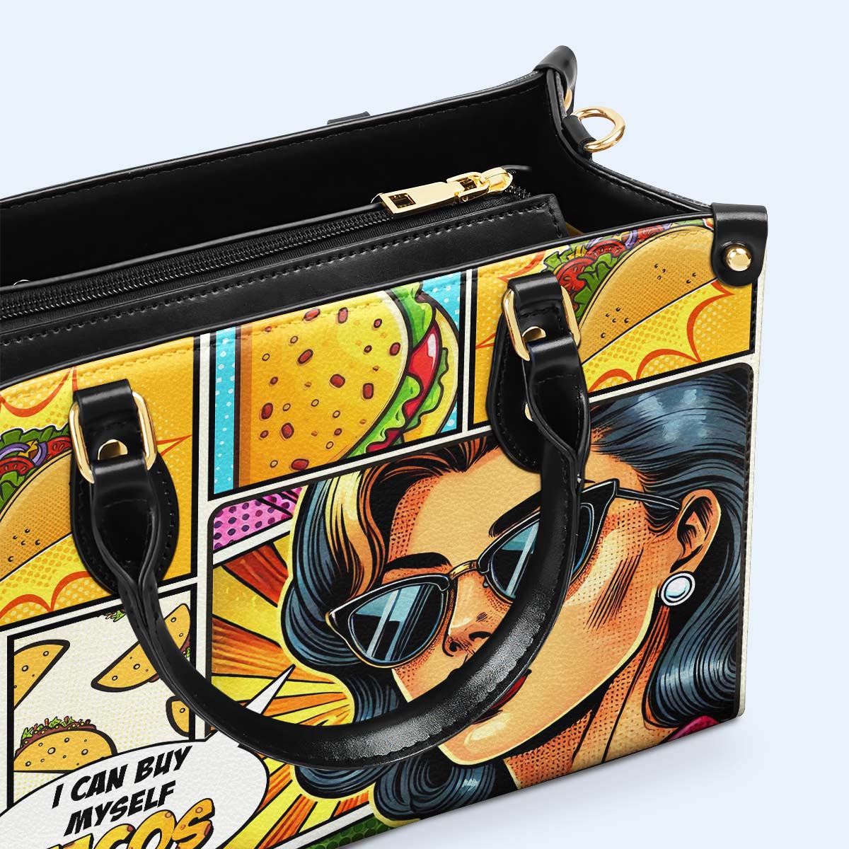 I Can Buy Myself Tacos  - Personalized Custom Leather Handbag - QCUS016_HB