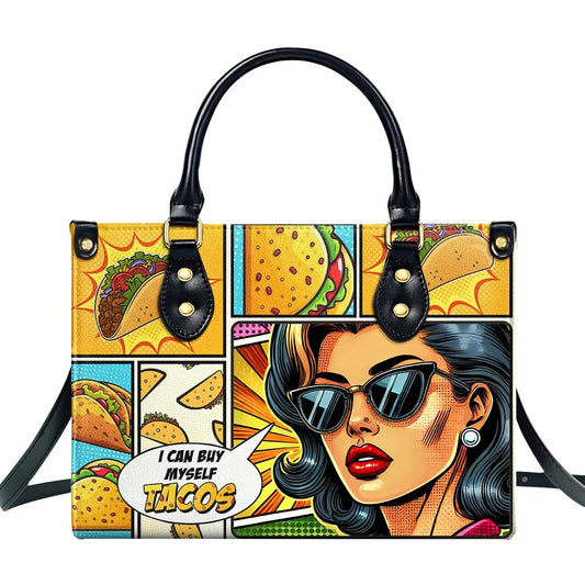 I Can Buy Myself Tacos  - Personalized Custom Leather Handbag - QCUS016_HB