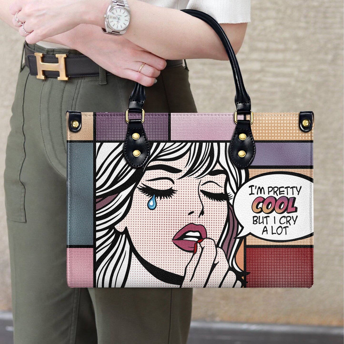 I'm Pretty Cool - Personalized Custom Leather Handbag - DB13