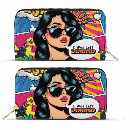 I Was Left Unsupervised - Women Leather Wallet - DB22WL