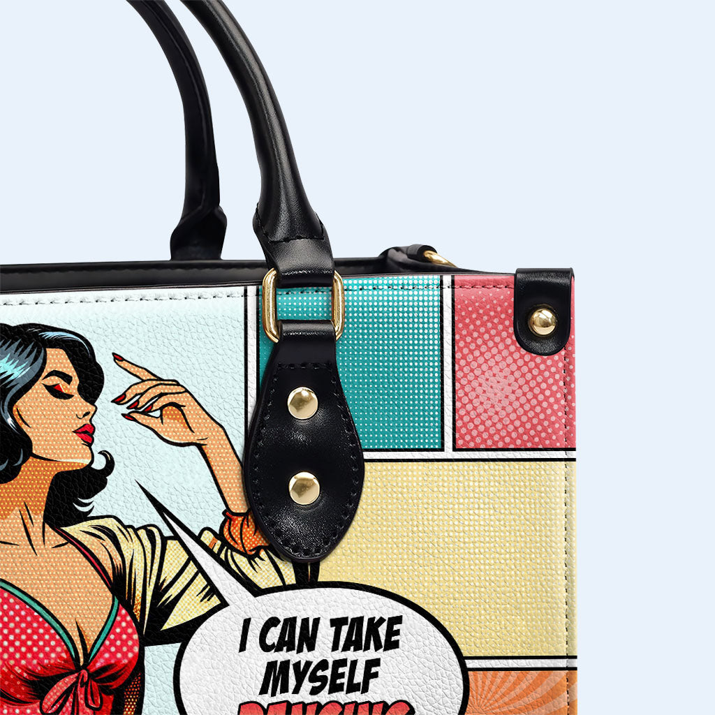 I Can Take Myself Dancing - Personalized Custom Leather Handbag - DB23