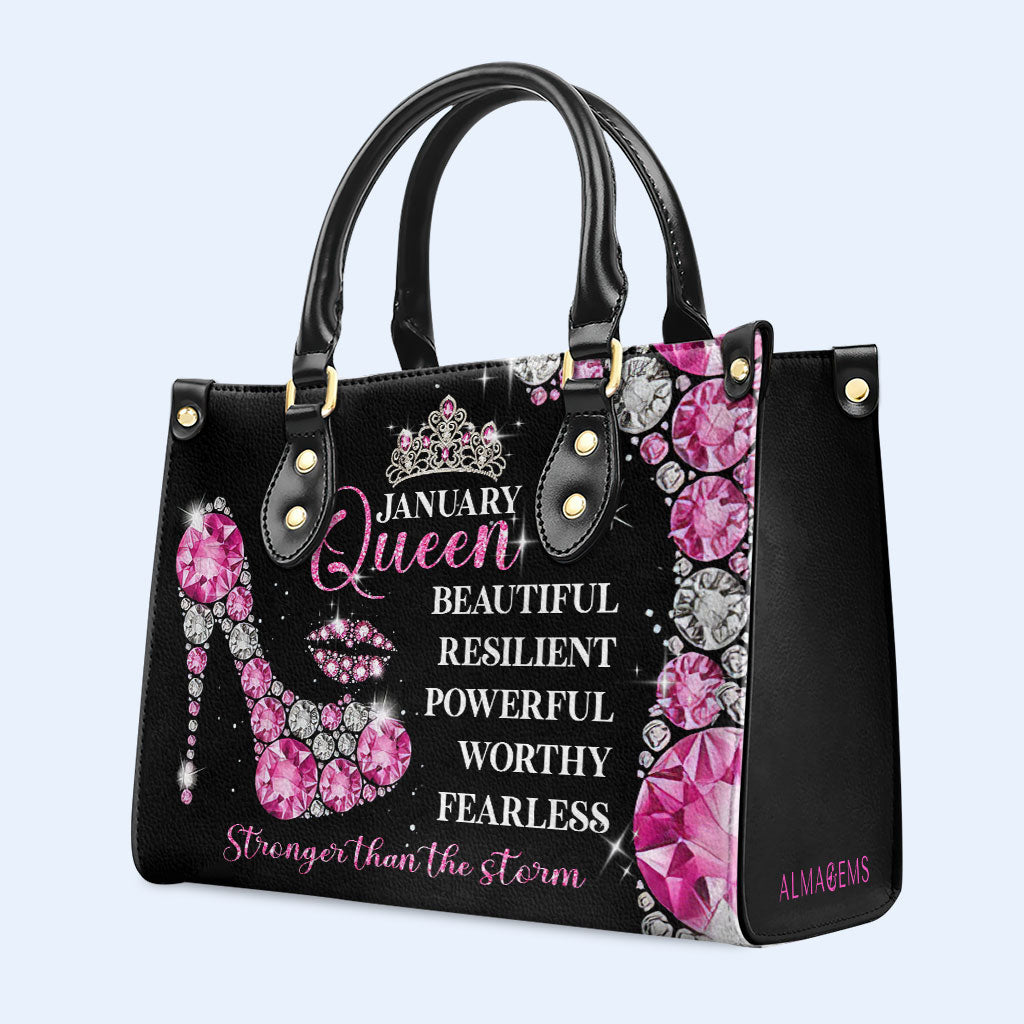 Month Queen - Personalized Custom Leather Handbag - DB24