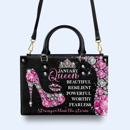 Month Queen - Personalized Custom Leather Handbag - DB24