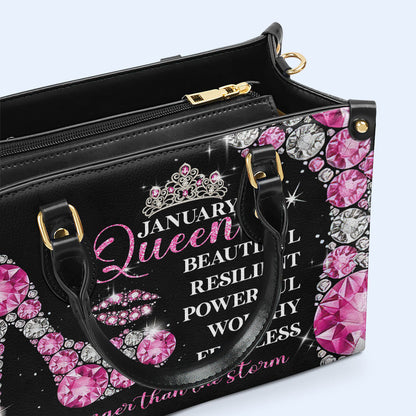 Month Queen - Personalized Custom Leather Handbag - DB24