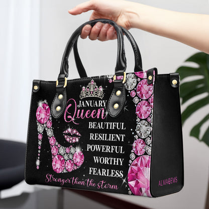 Month Queen - Personalized Custom Leather Handbag - DB24