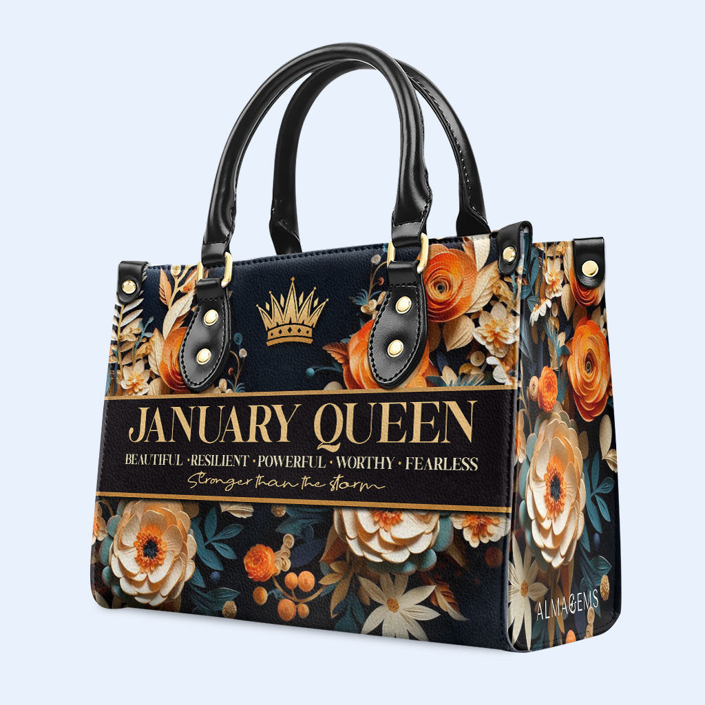 Month Queen - Personalized Custom Leather Handbag - DB27