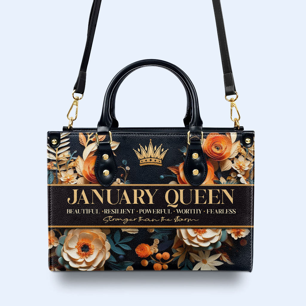 Month Queen - Personalized Custom Leather Handbag - DB27