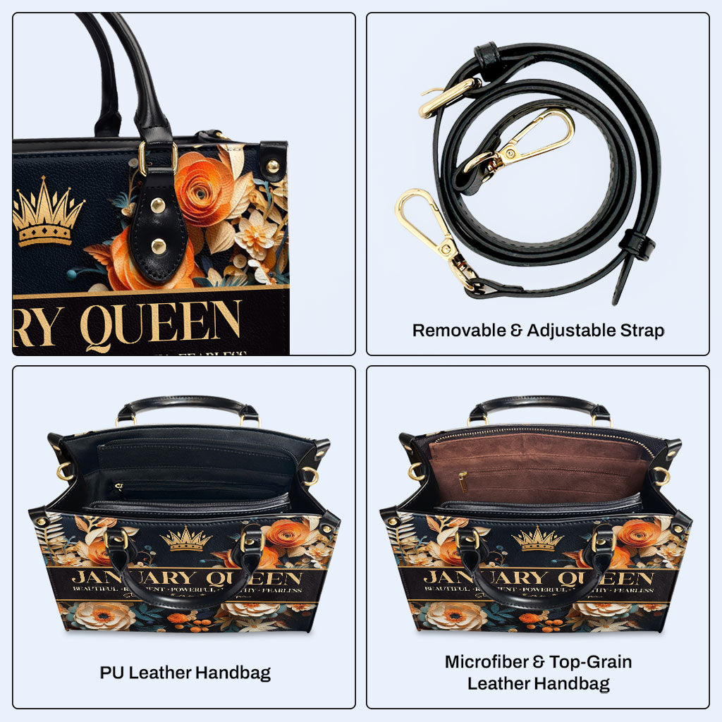 Month Queen - Personalized Custom Leather Handbag - DB27