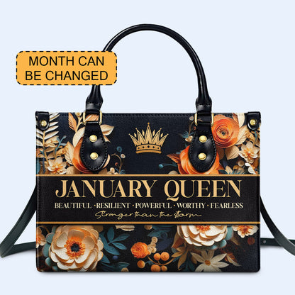 Month Queen - Personalized Custom Leather Handbag - DB27