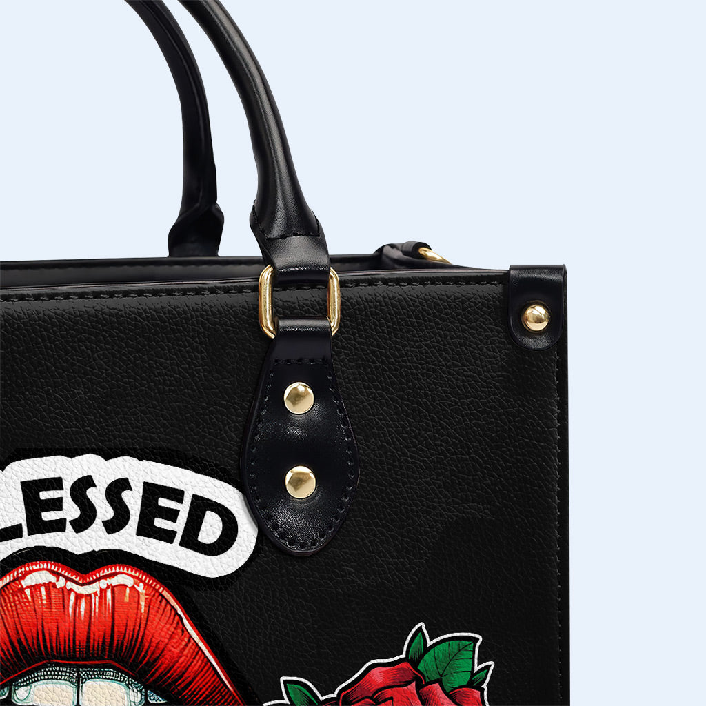 Blessed And Highly Flavored - Personalized Custom Leather Handbag - DB29