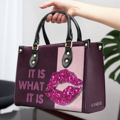 It Is What It Is - Pink - Personalized Custom Leather Handbag - DB42