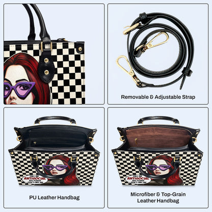 Call Me Antisocial But Please Don't Call Me - Personalized Custom Leather Handbag - DB47