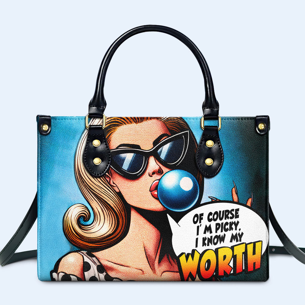 Know My Worth - Personalized Custom Leather Handbag - DB58