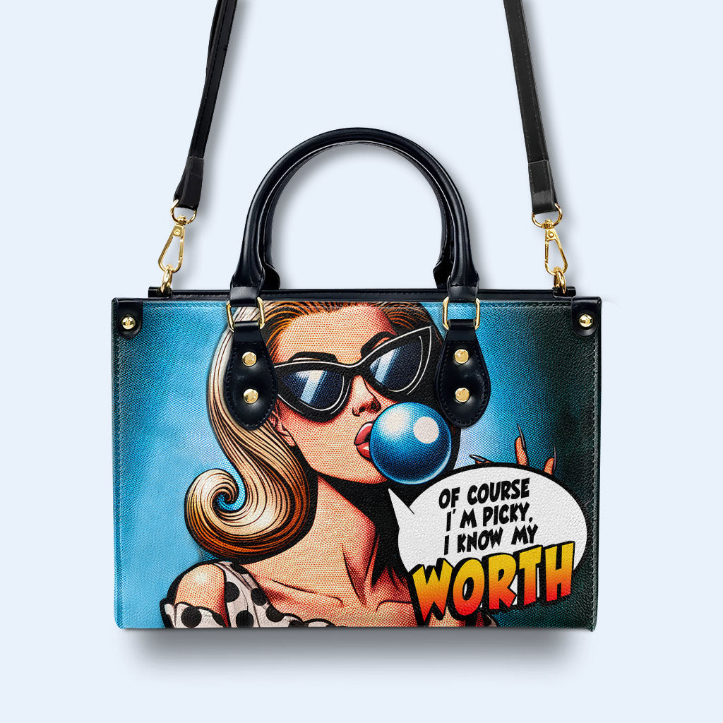 Know My Worth - Personalized Custom Leather Handbag - DB58