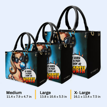 Know My Worth - Personalized Custom Leather Handbag - DB58