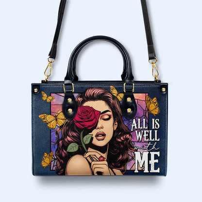 All Is Well With Me - Personalized Custom Leather Handbag - DB63