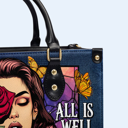 All Is Well With Me - Personalized Custom Leather Handbag - DB63