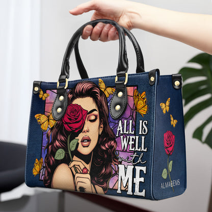 All Is Well With Me - Personalized Custom Leather Handbag - DB63