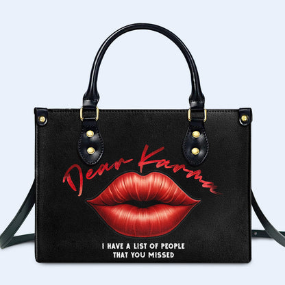 Dear Karma - Personalized Custom Leather Handbag - DB77