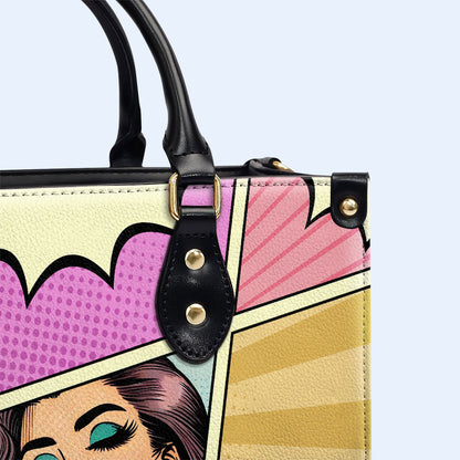 If My Mouth Doesn't Say It My Face Definitely Will - Personalized Custom Leather Handbag - DB88