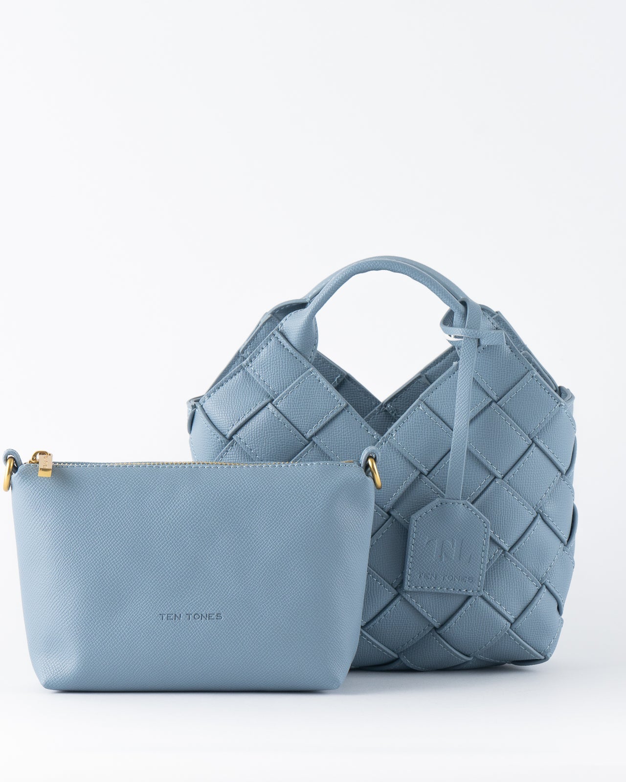 Clementine Woven Mini Tote Bag Sky Blue