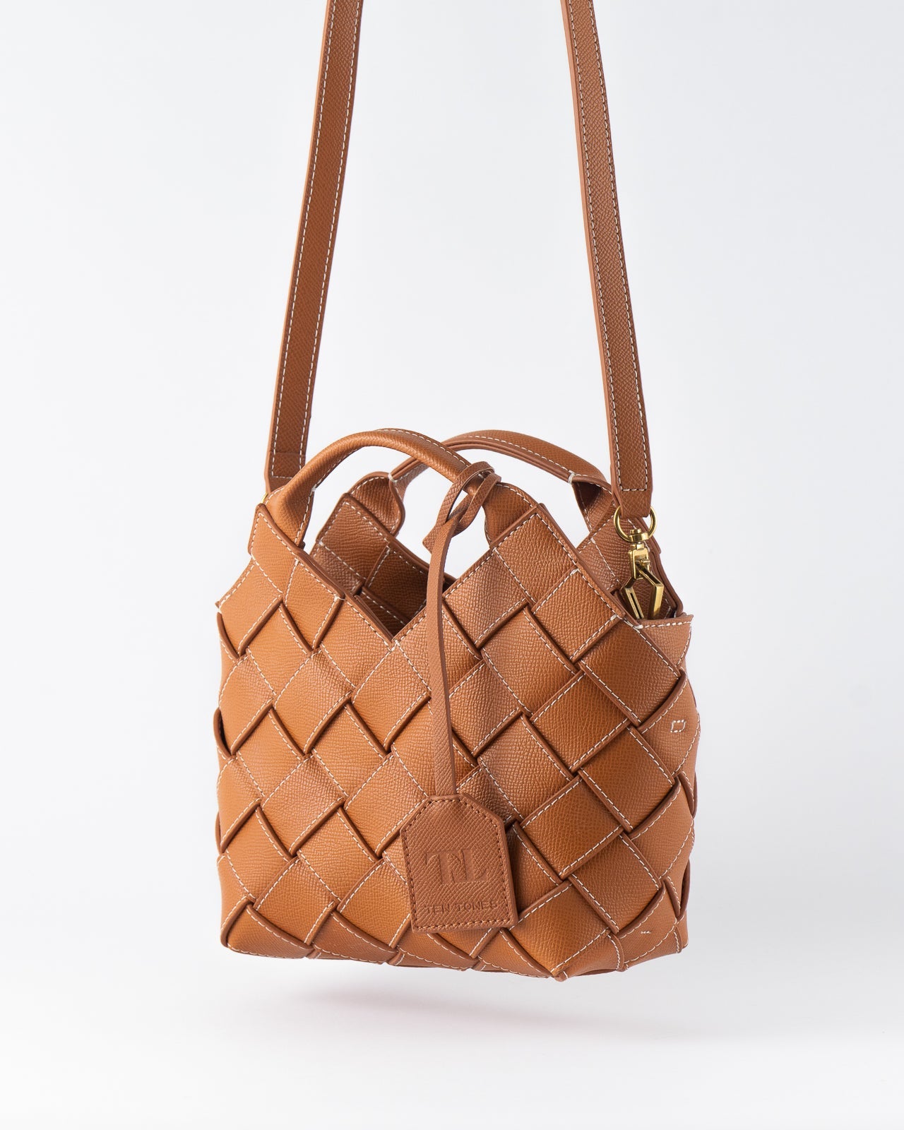 Clementine Woven Mini Tote Bag Tan