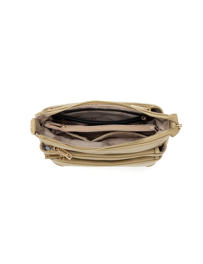 FAITH LEATHER CROSS BODY BAG- E1-0749-ARTICHOKE