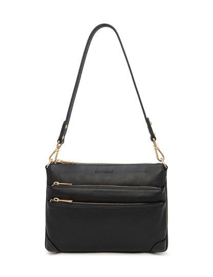 FAITH LEATHER CROSS BODY BAG- E1-0749-BLK