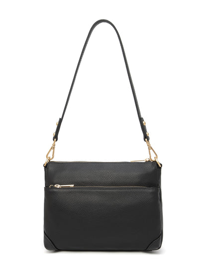 FAITH LEATHER CROSS BODY BAG- E1-0749-BLK