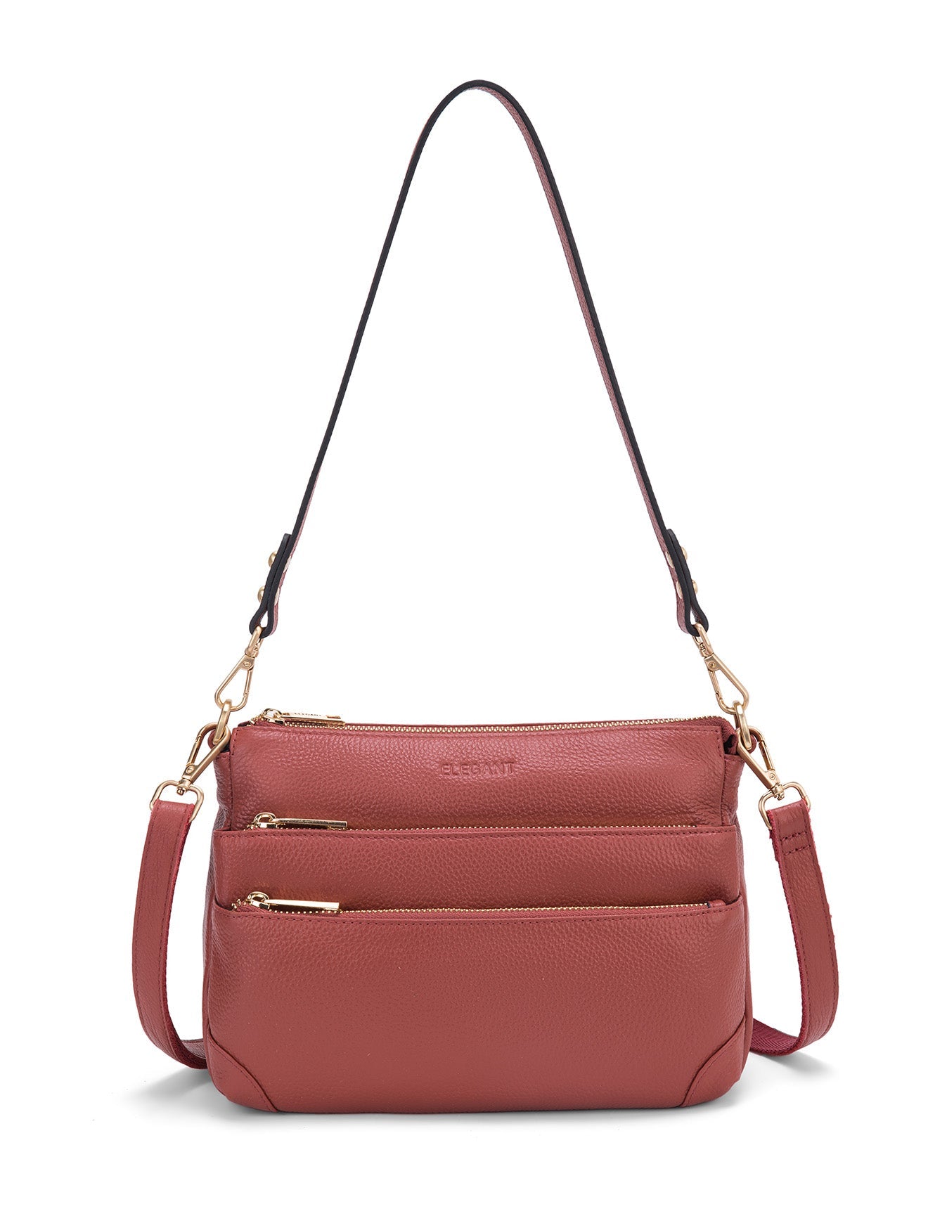 FAITH LEATHER CROSS BODY BAG- E1-0749-BRICK