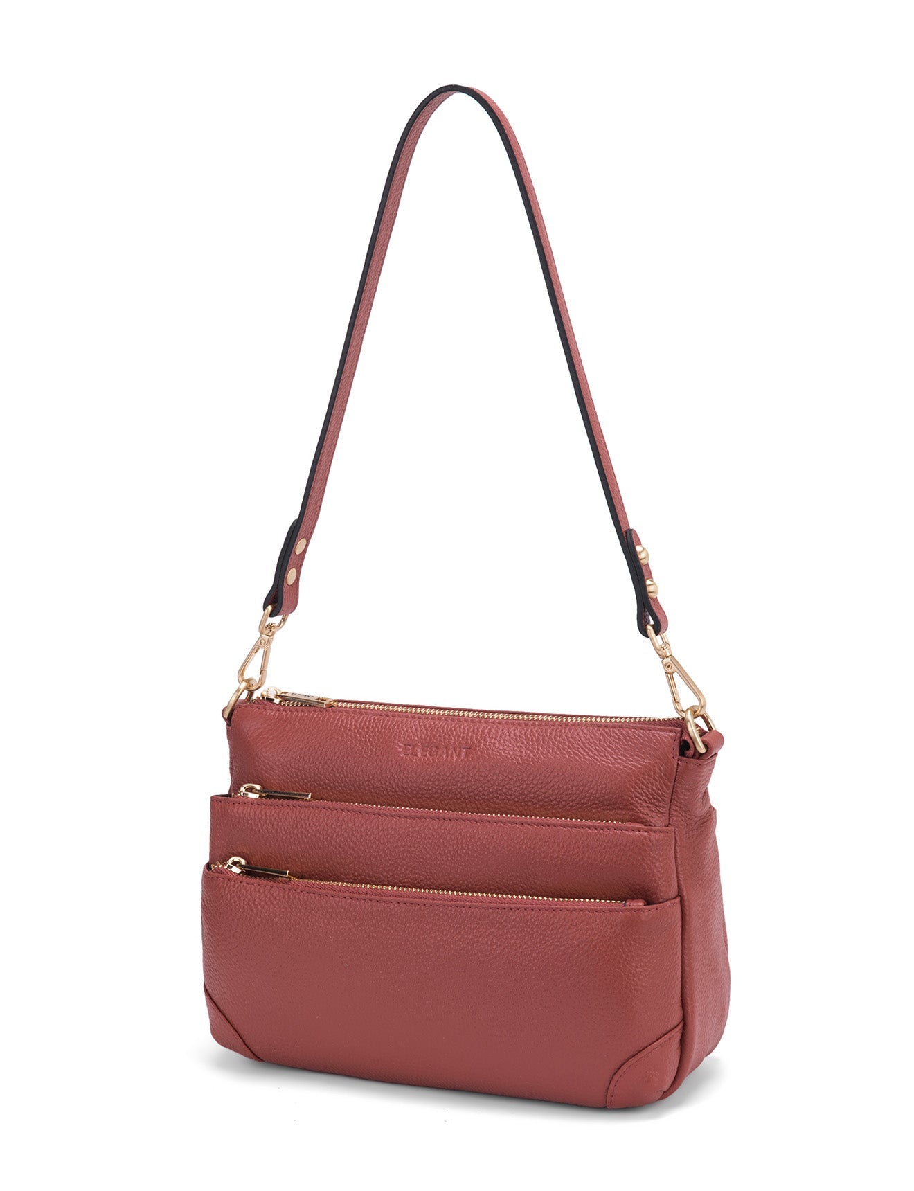 FAITH LEATHER CROSS BODY BAG- E1-0749-BRICK