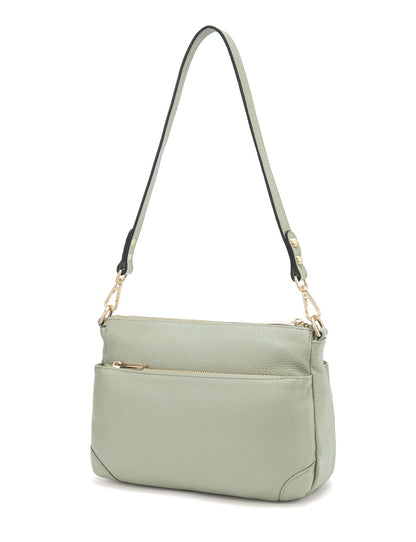 FAITH LEATHER CROSS BODY BAG- E1-0749-D-SAGE