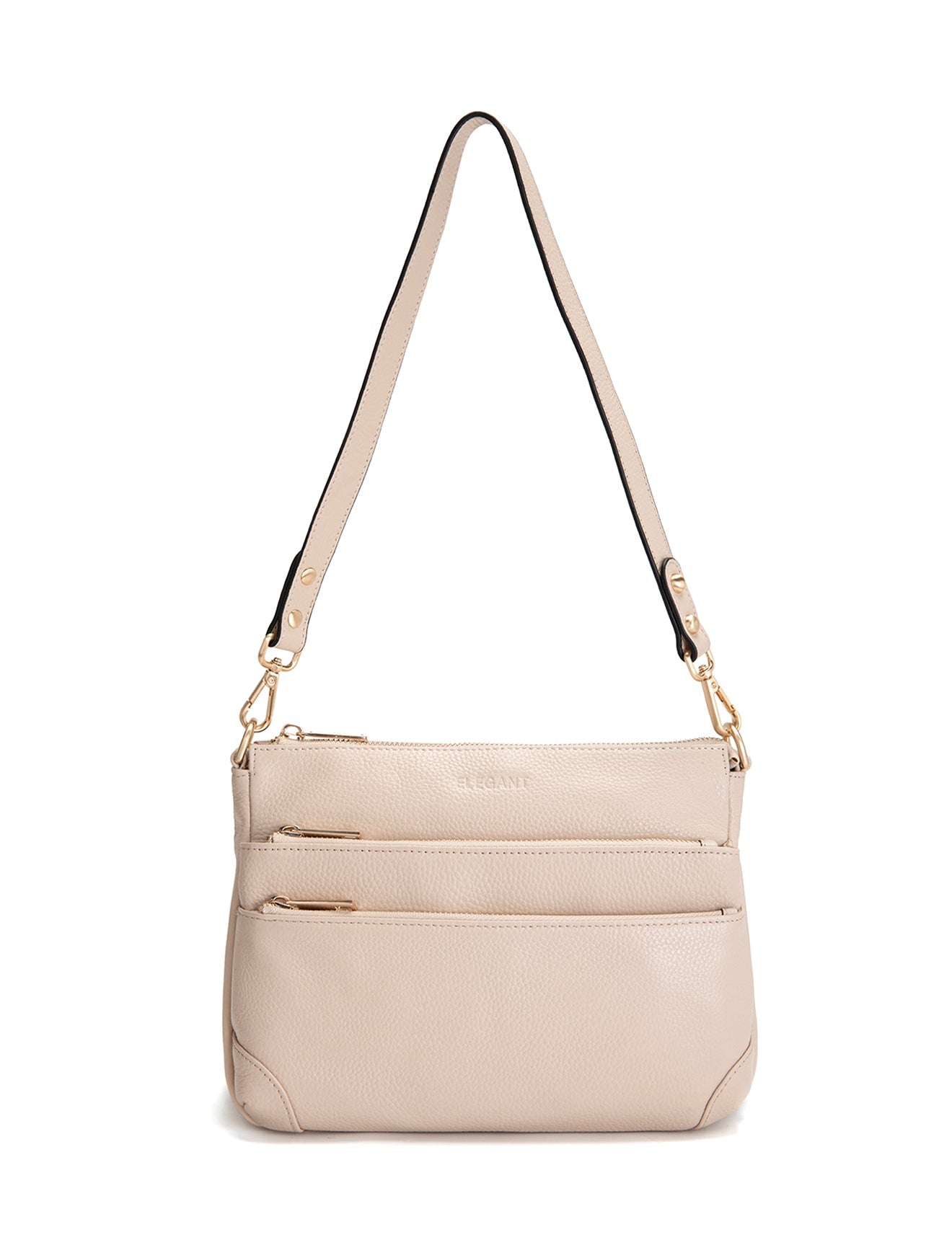 FAITH LEATHER CROSS BODY BAG- E1-0749-IVORY- NEW IN