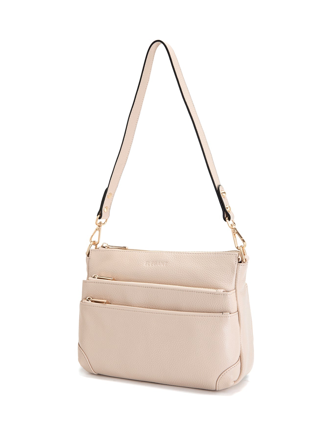 FAITH LEATHER CROSS BODY BAG- E1-0749-IVORY- NEW IN