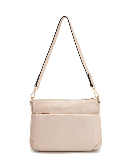 FAITH LEATHER CROSS BODY BAG- E1-0749-IVORY- NEW IN