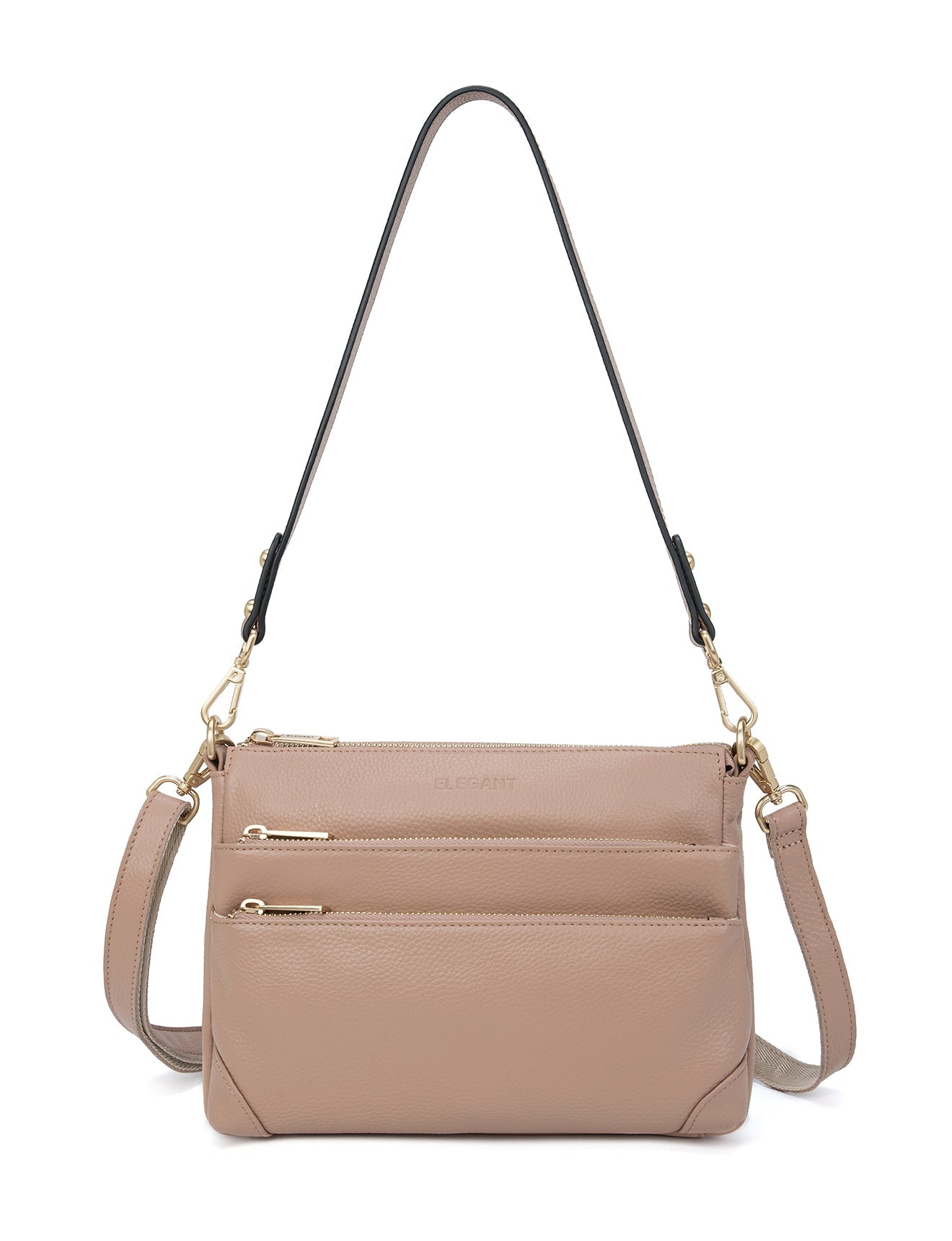 FAITH LEATHER CROSS BODY BAG- E1-0749-MACCHIATO