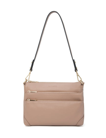 FAITH LEATHER CROSS BODY BAG- E1-0749-MACCHIATO